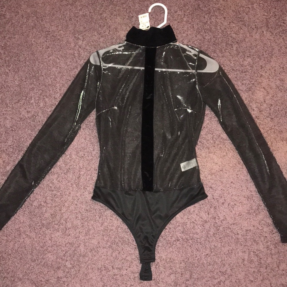 Mesh long sleeve body suit